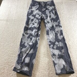 Wild Fable‎ Straight Jeans Womens 10 Black Grey Acid Wash Tie Dye High Rise